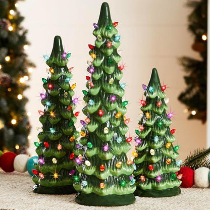 🎁🎄 Retro Hand-Painted Tabletop Christmas Trees (Limited Quantities)