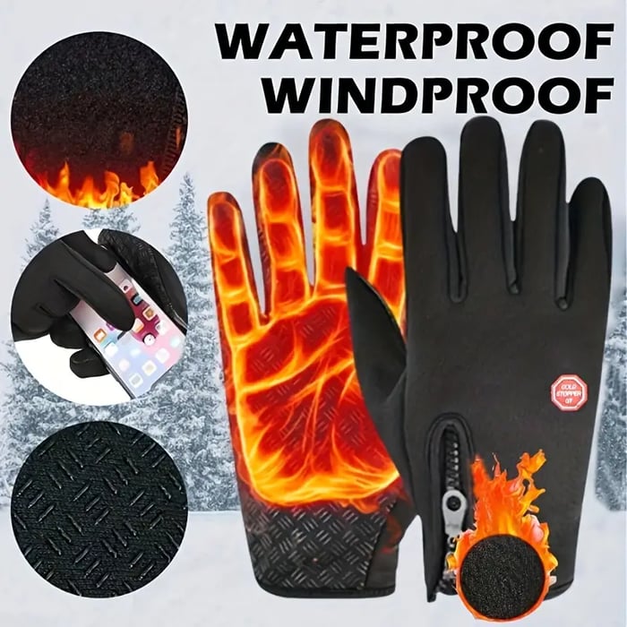 🧤 Winter Touchscreen Riding Gloves – Waterproof & Fleece Lined