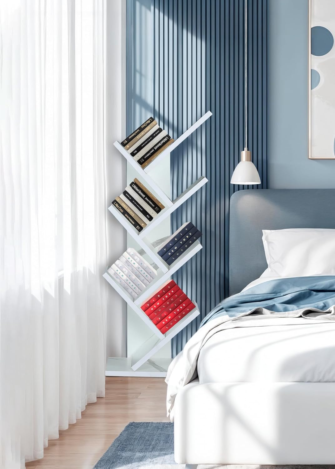 🔥TreeShelf 7™ – Wooden V-Shaped Book Rack