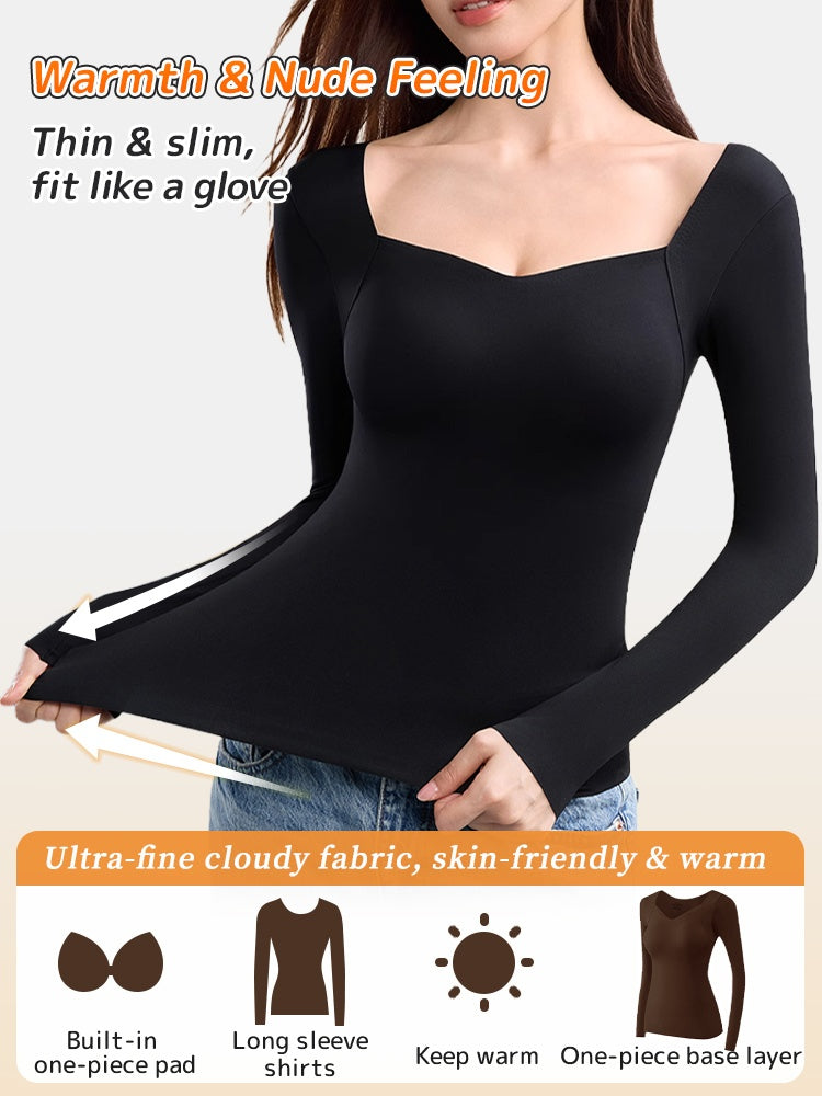 🌟 ThermaSilk™ Square Neck Padded Thermal Top | Buy 1 Get 1 FREE